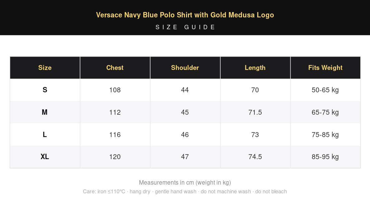 Versace Navy Blue Polo Shirt with Gold Medusa Logo view 18