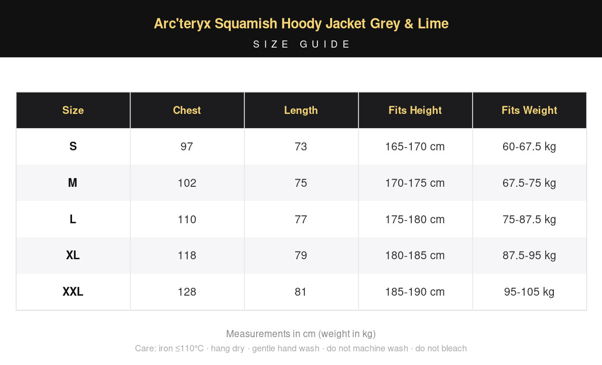 Arc'teryx Squamish Hoody Jacket Grey & Lime view 18