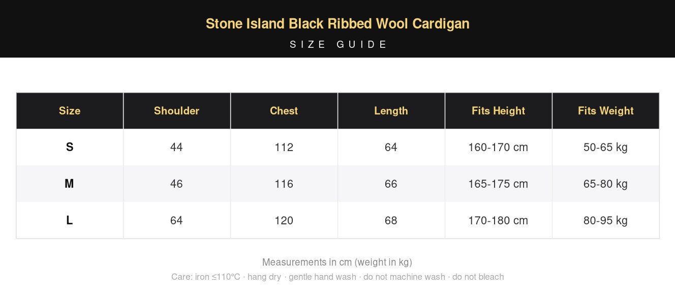 Stone Island Black Ribbed Wool Cardigan view 18