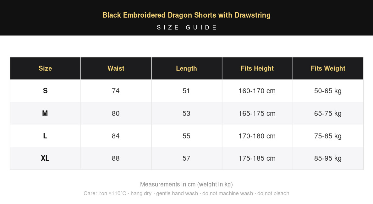 Black Embroidered Dragon Shorts with Drawstring view 13