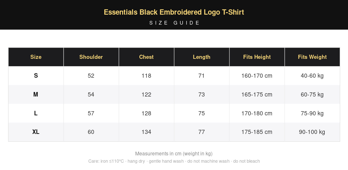 Essentials Black Embroidered Logo T-Shirt view 13