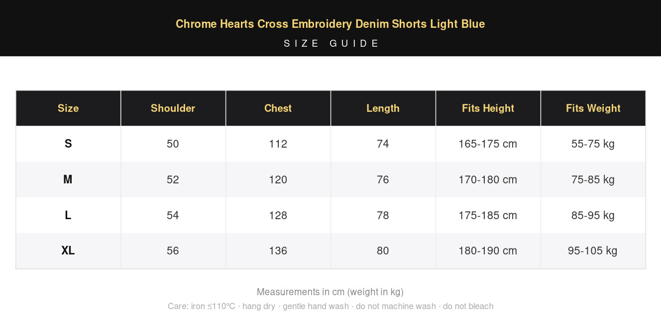 Chrome Hearts Cross Embroidery Denim Shorts Light Blue view 18