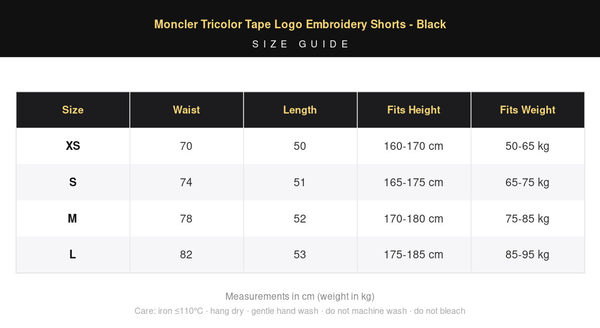 Moncler Tricolor Tape Logo Embroidery Shorts - Black view 17