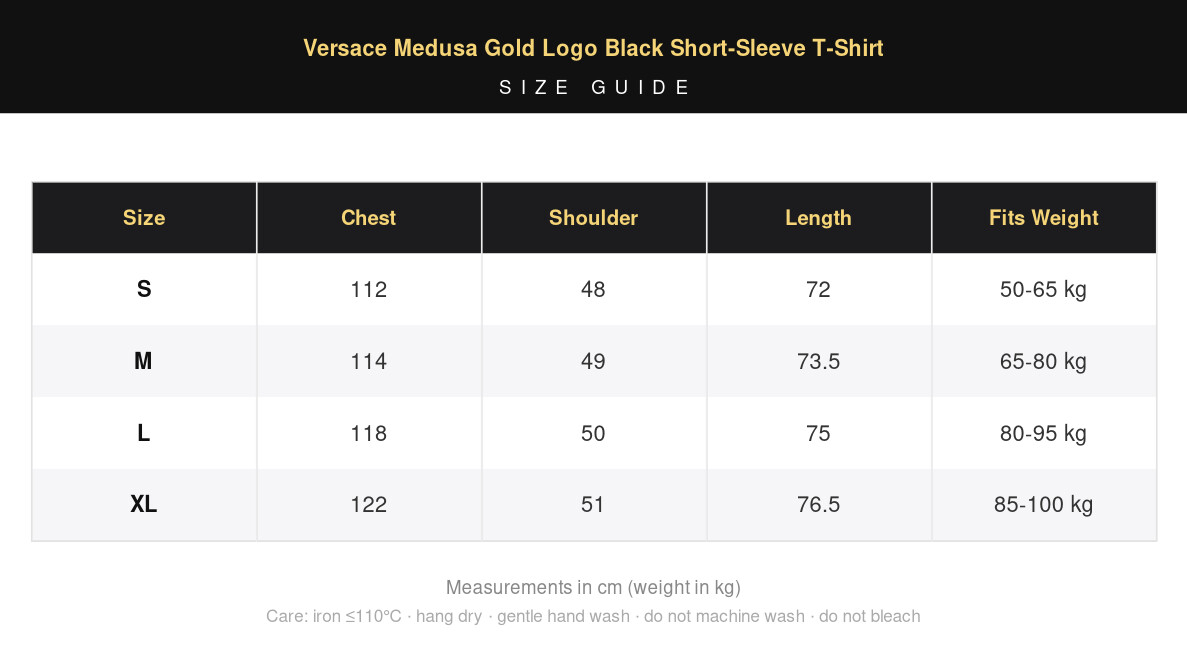 Versace Medusa Gold Logo Black Short-Sleeve T-Shirt view 12