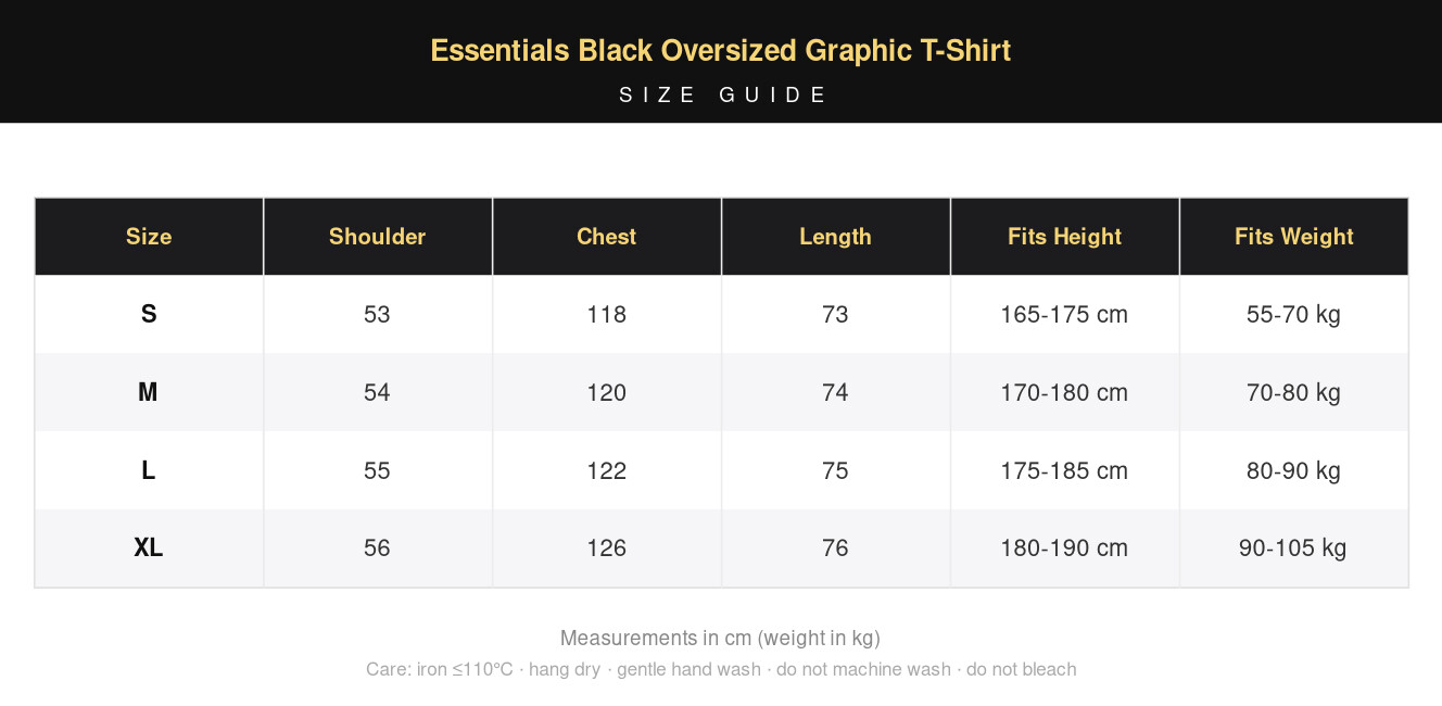 Essentials Black Oversized Graphic T-Shirt view 10
