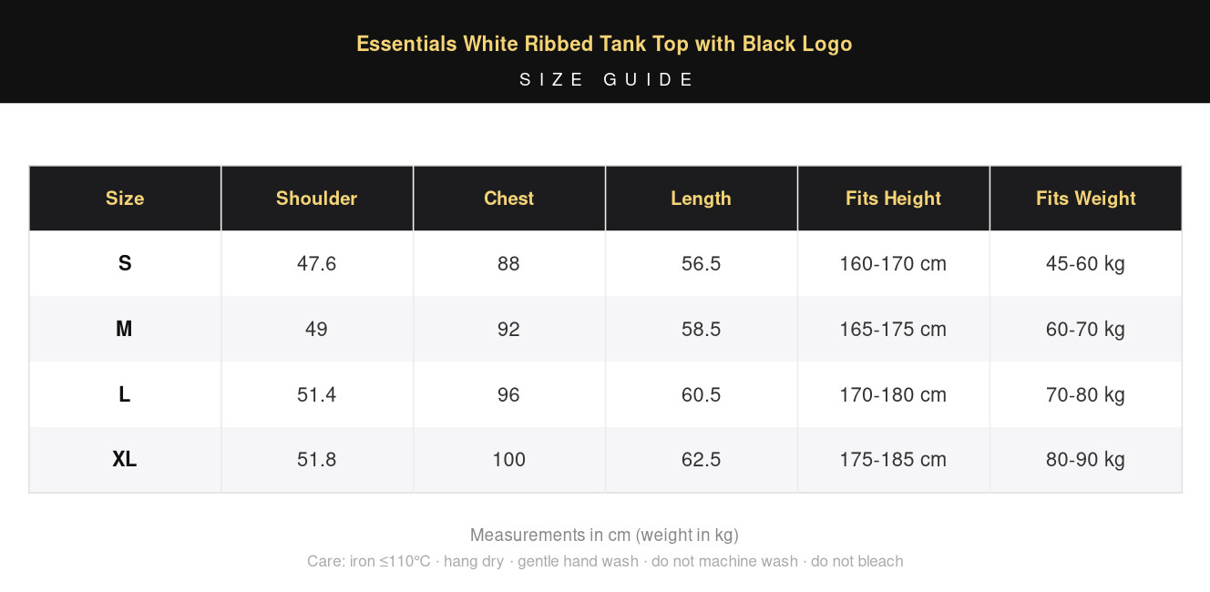 Essentials White Ribbed Tank Top with Black Logo view 14