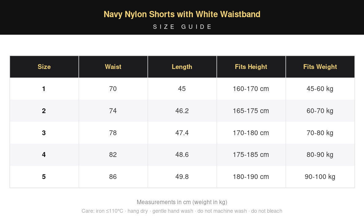 Navy Nylon Shorts with White Waistband view 17