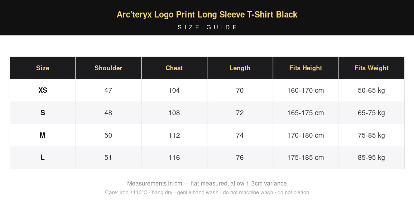 Arc'teryx Logo Print Long Sleeve T-Shirt Black view 9