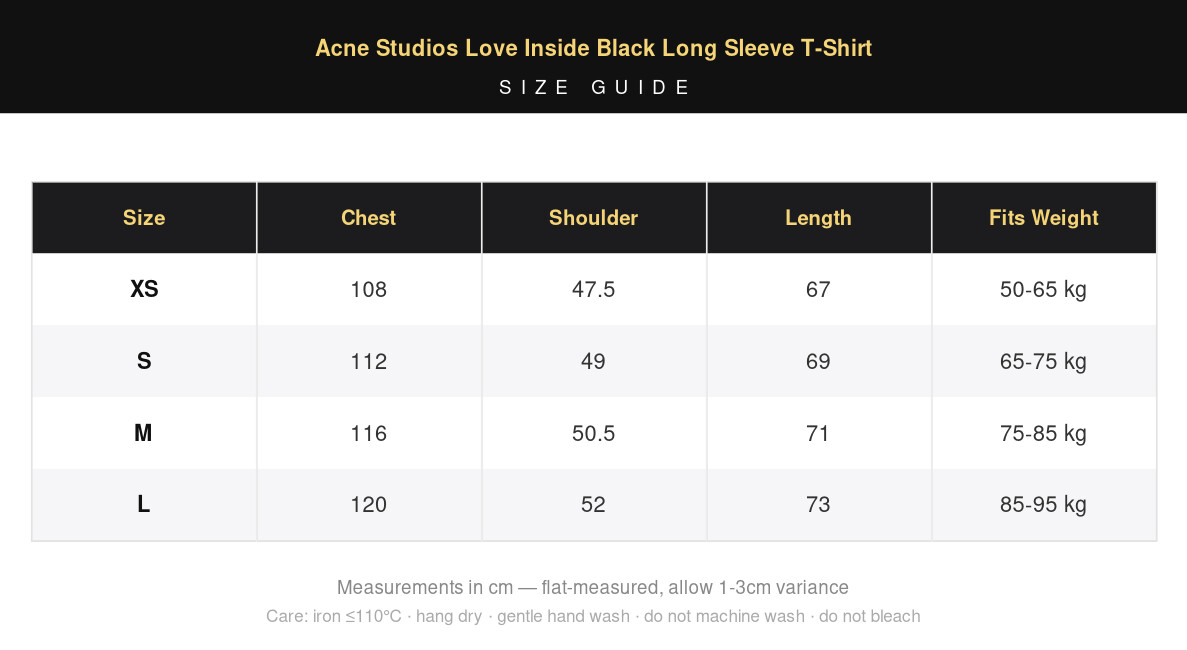 Acne Studios Love Inside Black Long Sleeve T-Shirt view 11