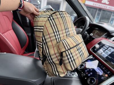 Burberry Check Backpack view 7