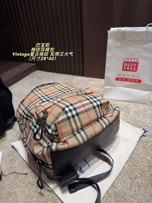 Burberry Check Backpack view 3