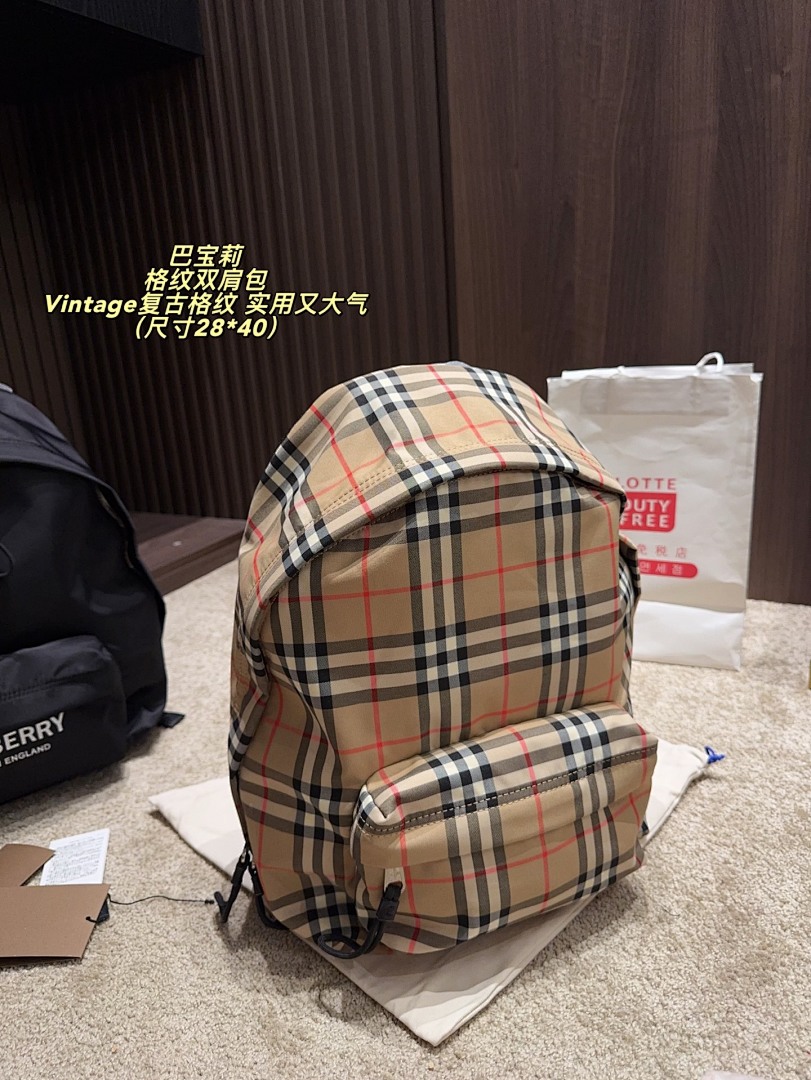 Burberry Check Backpack view