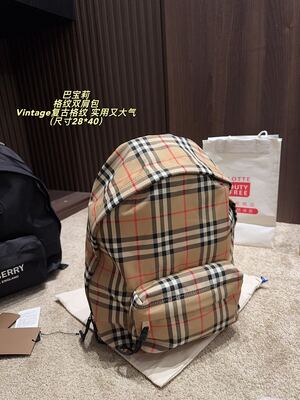 Burberry Check Backpack view 8