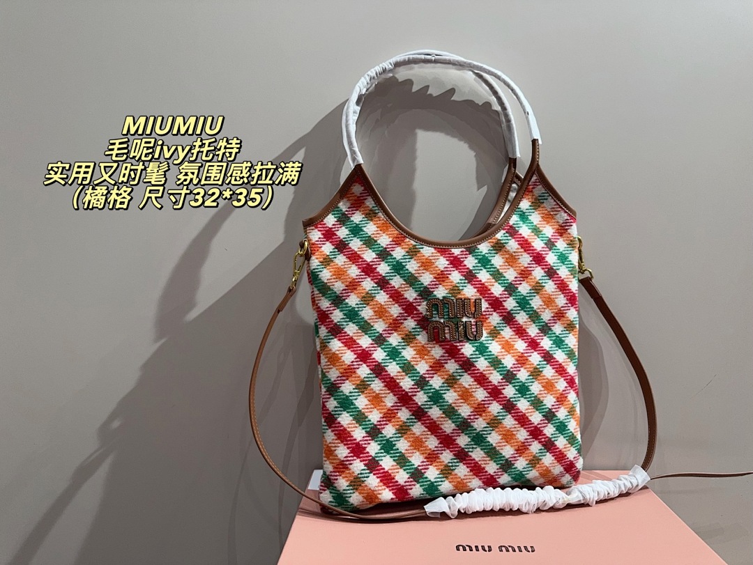 Miu Miu Checkered Tote view