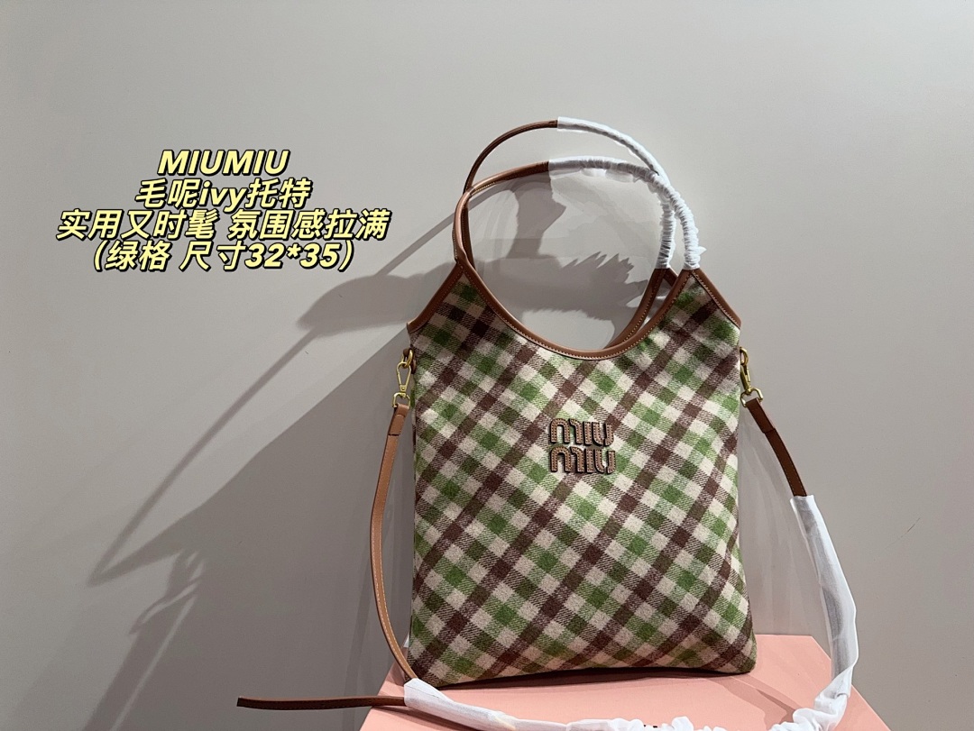 Miu Miu Checkered Tote view