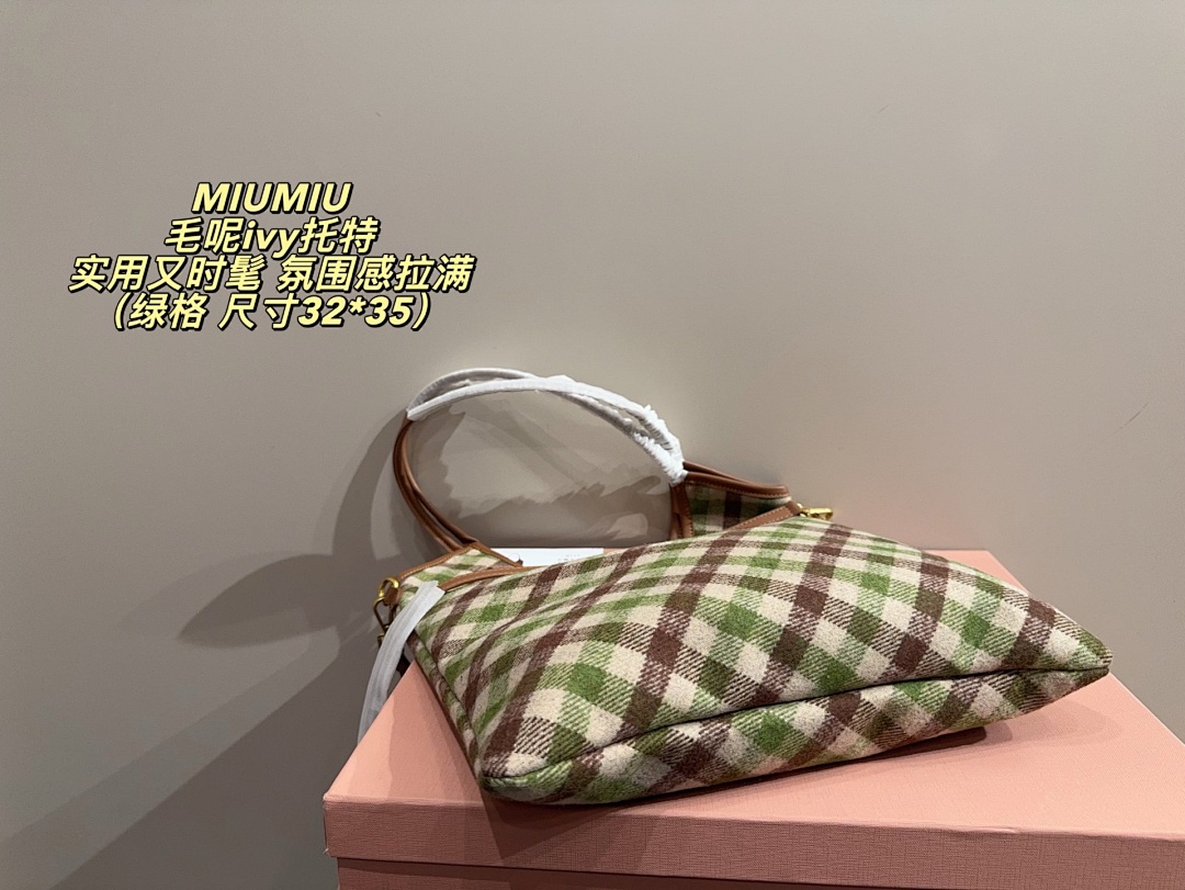 Miu Miu Checkered Tote view