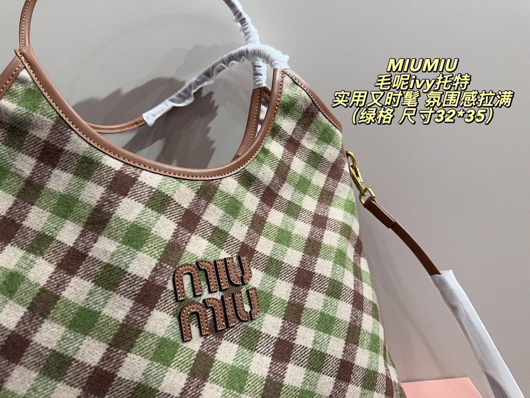 Miu Miu Checkered Tote view