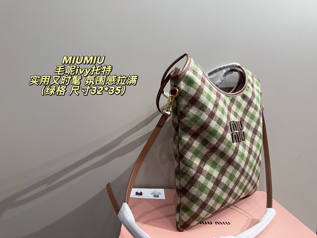 Miu Miu Checkered Tote view