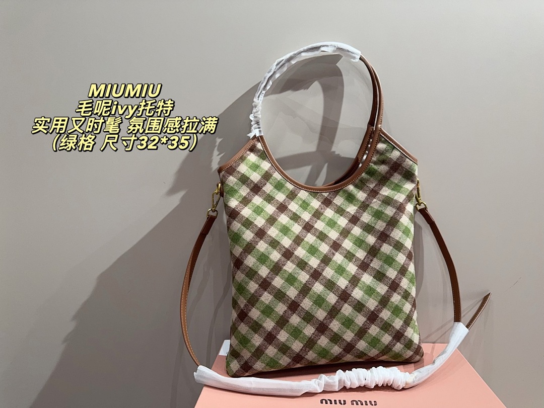 Miu Miu Checkered Tote view