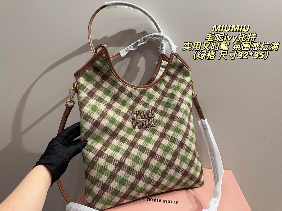 Miu Miu Checkered Tote view