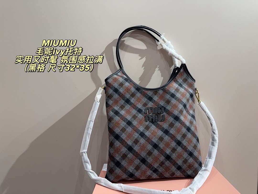 Miu Miu Checkered Tote view