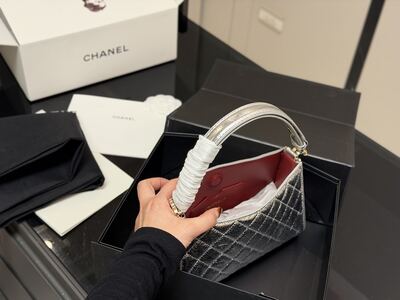 Chanel Quilted Hobo Metallic Silver view 6