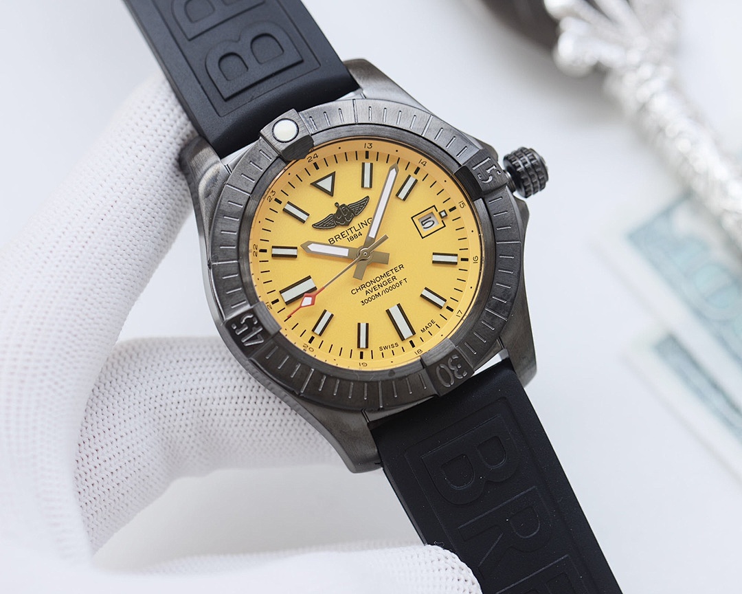 Breitling Avenger Yellow Dial Watch view