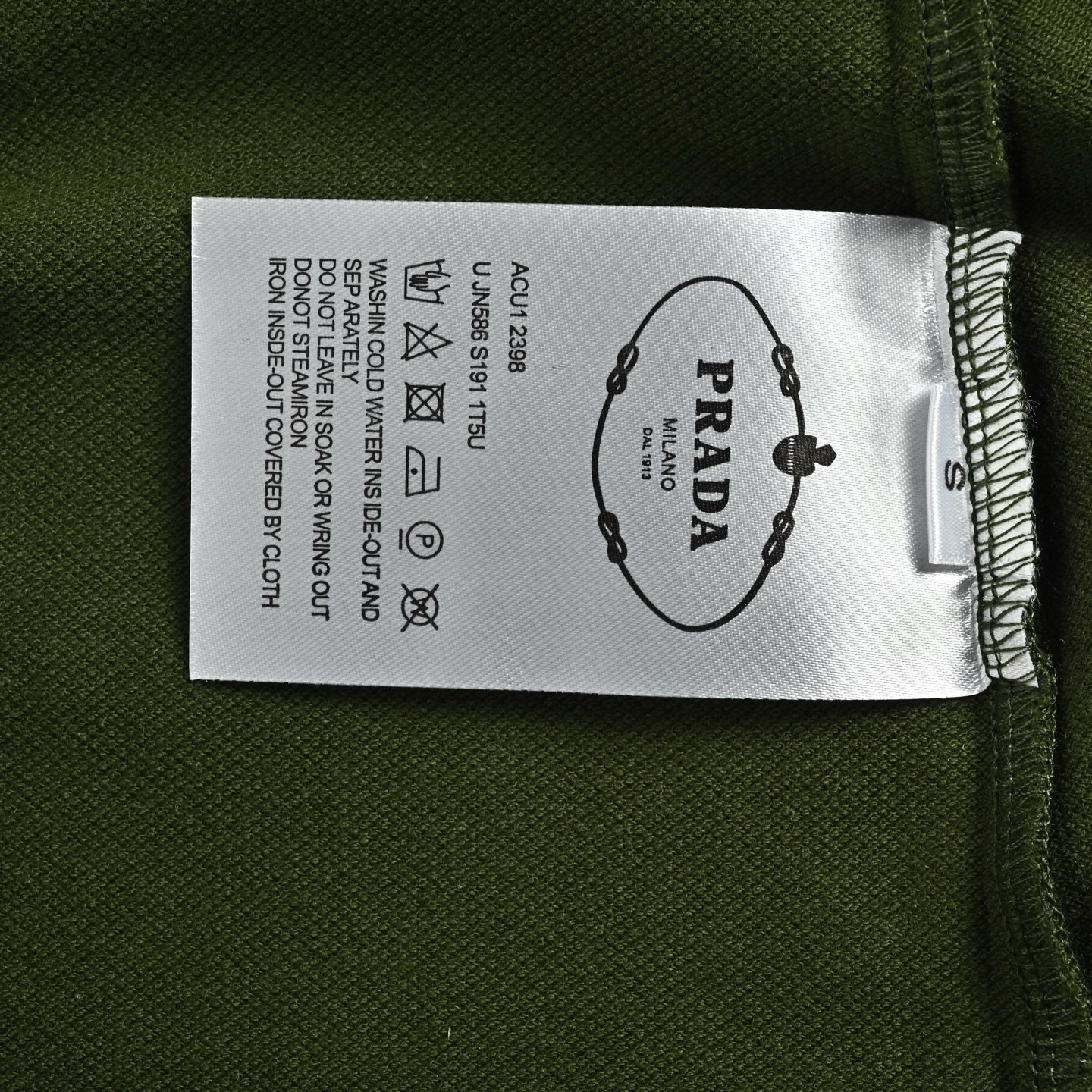 Prada Triangle Logo Embroidered Pique Polo Shirt view 6
