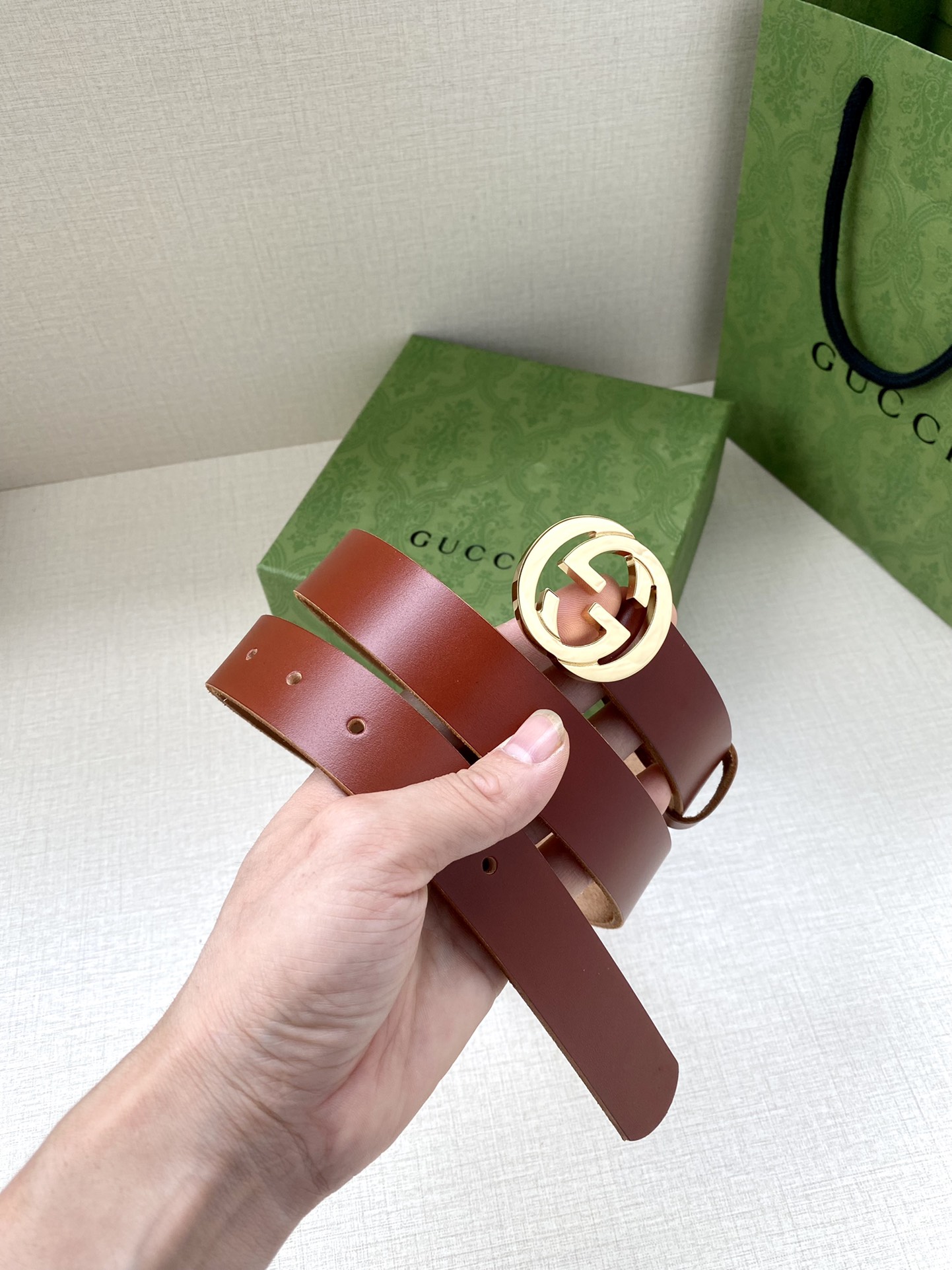 Gucci Double G Palladium Buckle Leather Belt 20mm / 30mm view