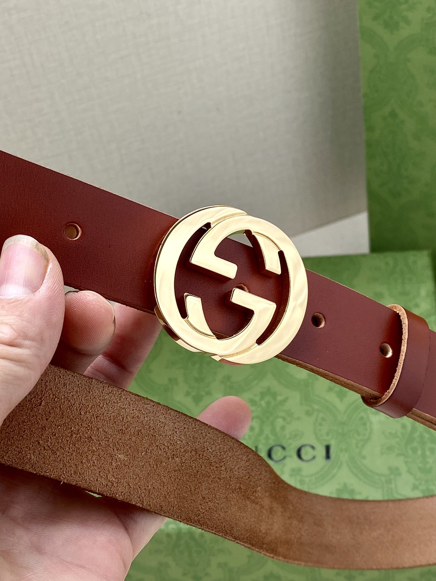 Gucci Double G Palladium Buckle Leather Belt 20mm / 30mm view