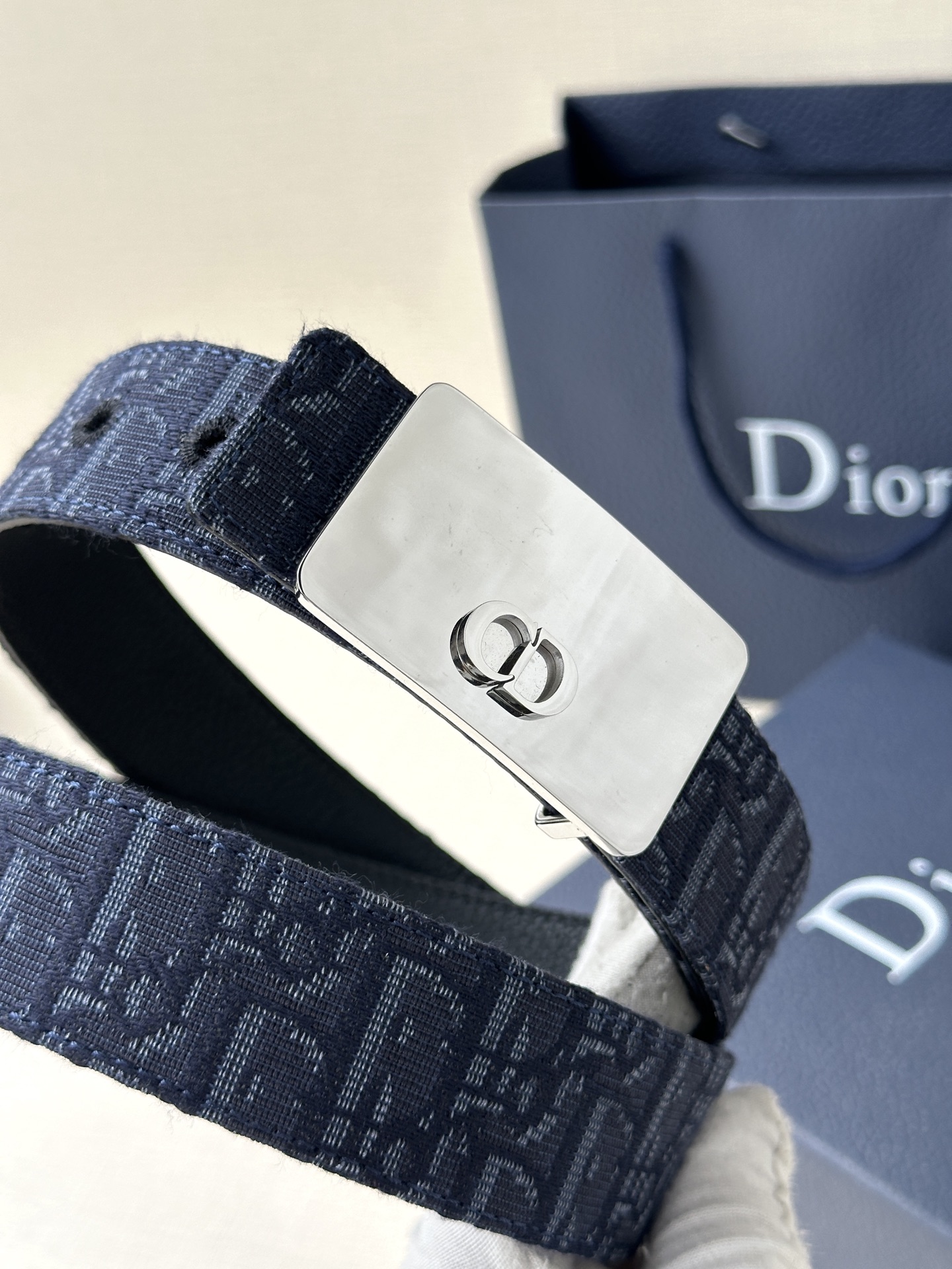 Dior Kumo Cannage 35mm Adjustable Belt in Full-Grain Cowhide view