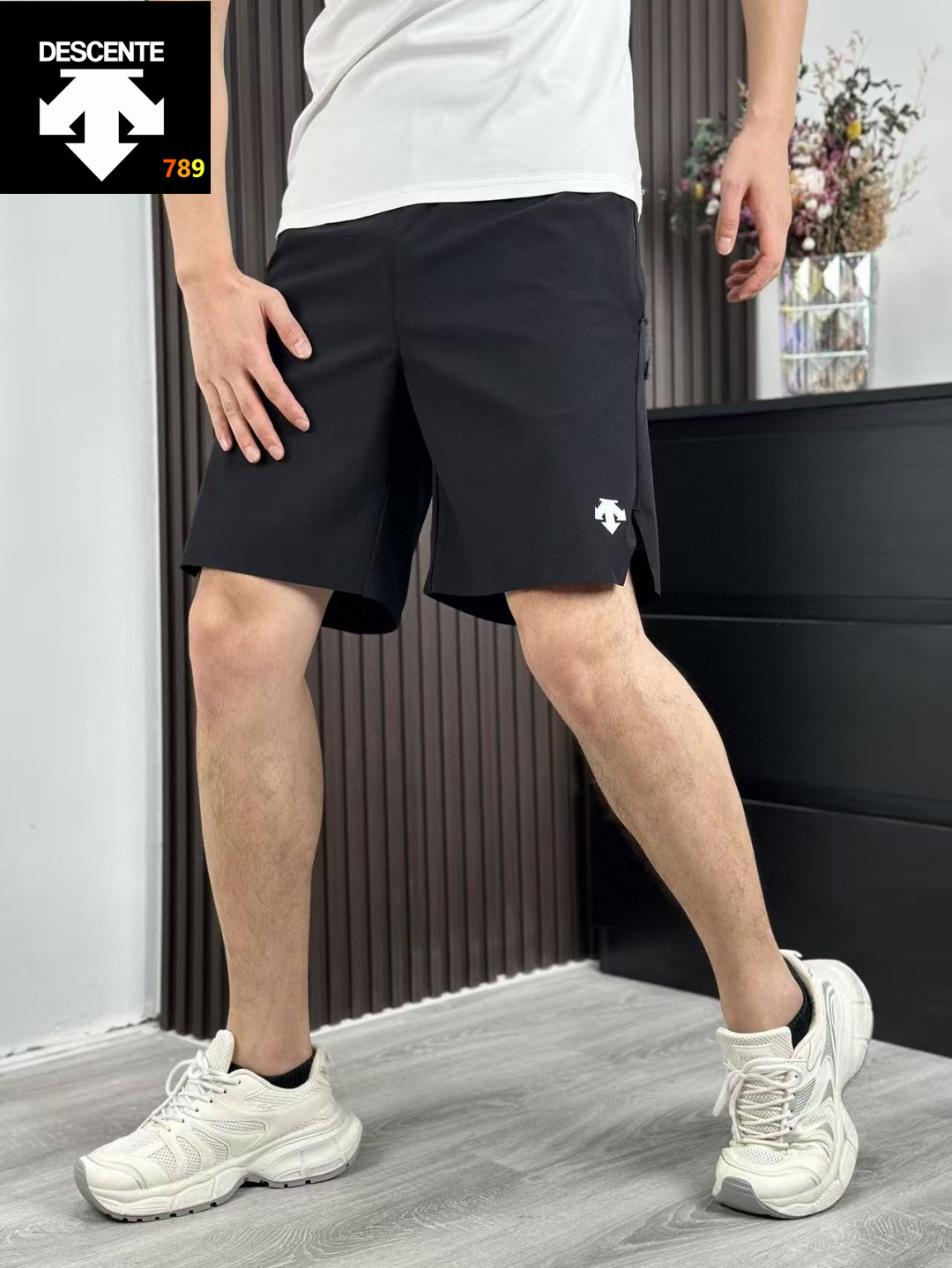 Descente Laser-Perforated Woven Athletic Shorts view 4