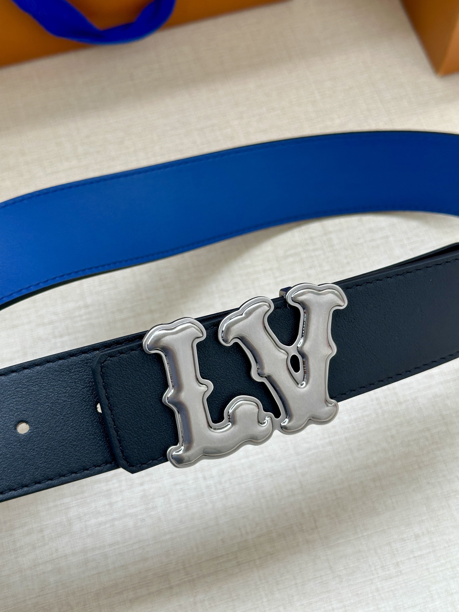 Louis Vuitton Ranch Reversible 40mm Belt in Cowhide with Aged-Gold Western Buckle view