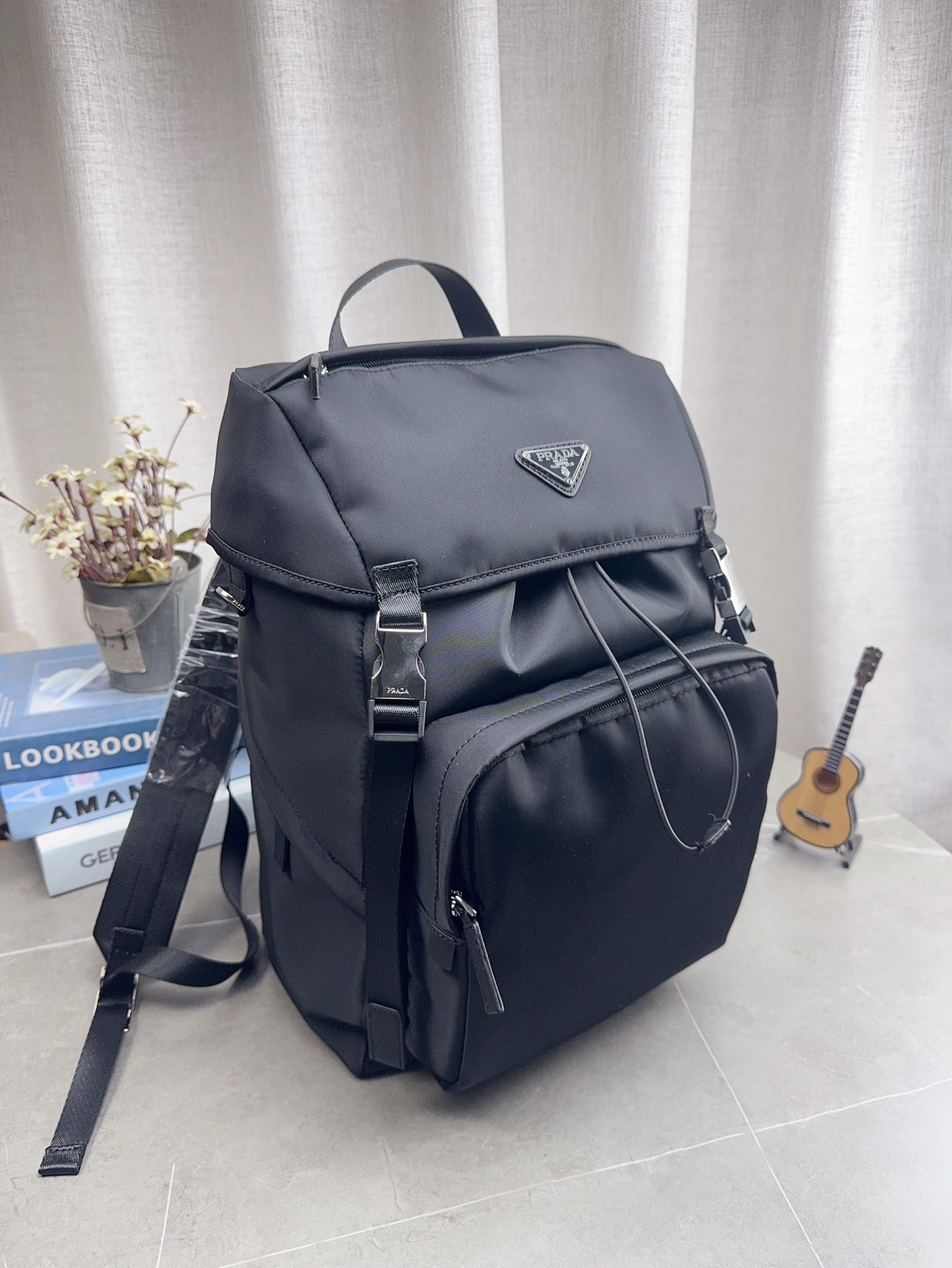 Prada Nylon and Leather Large Men's Backpack with Laptop Compartment view