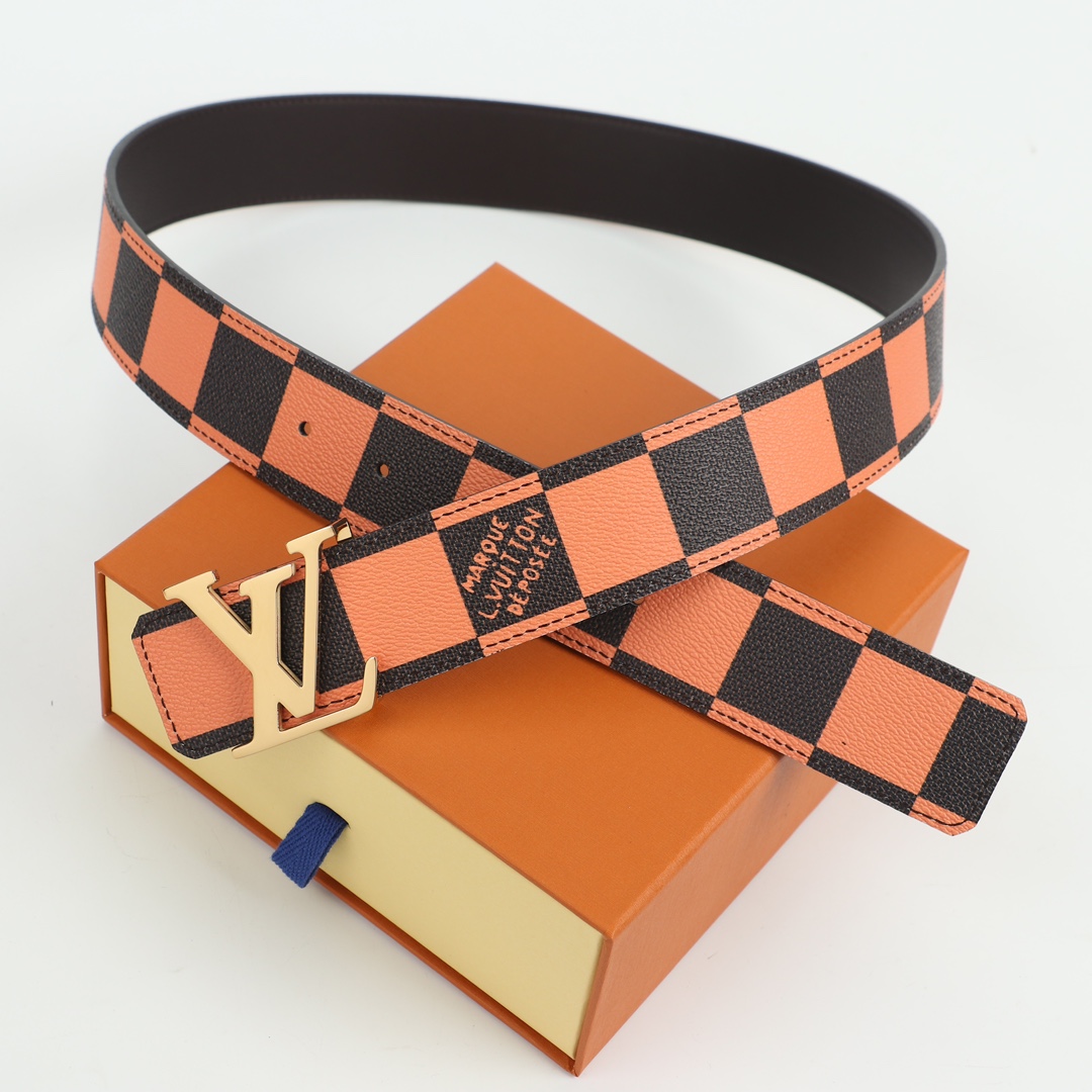 Louis Vuitton 40mm Monogram Canvas Reversible Belt with Original-Print Fabric