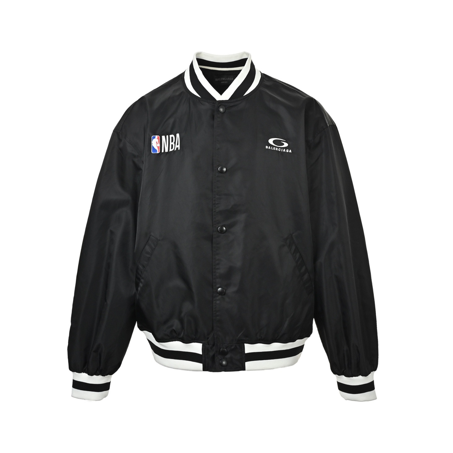 Balenciaga x NBA 26SS Embroidered Baseball Varsity Jacket view 1