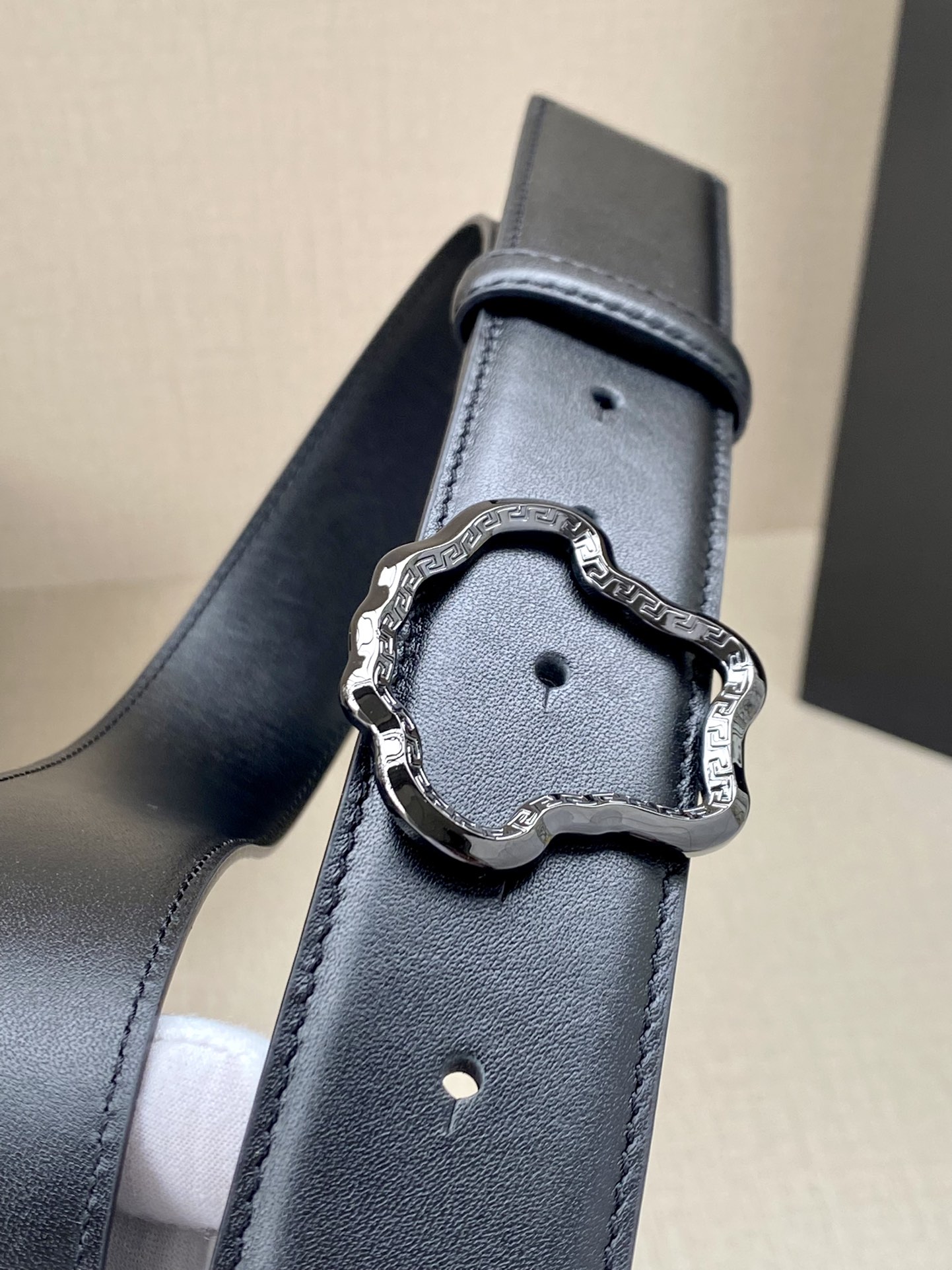 Versace Palazzo Medusa Greca 3D Buckle Leather Belt view