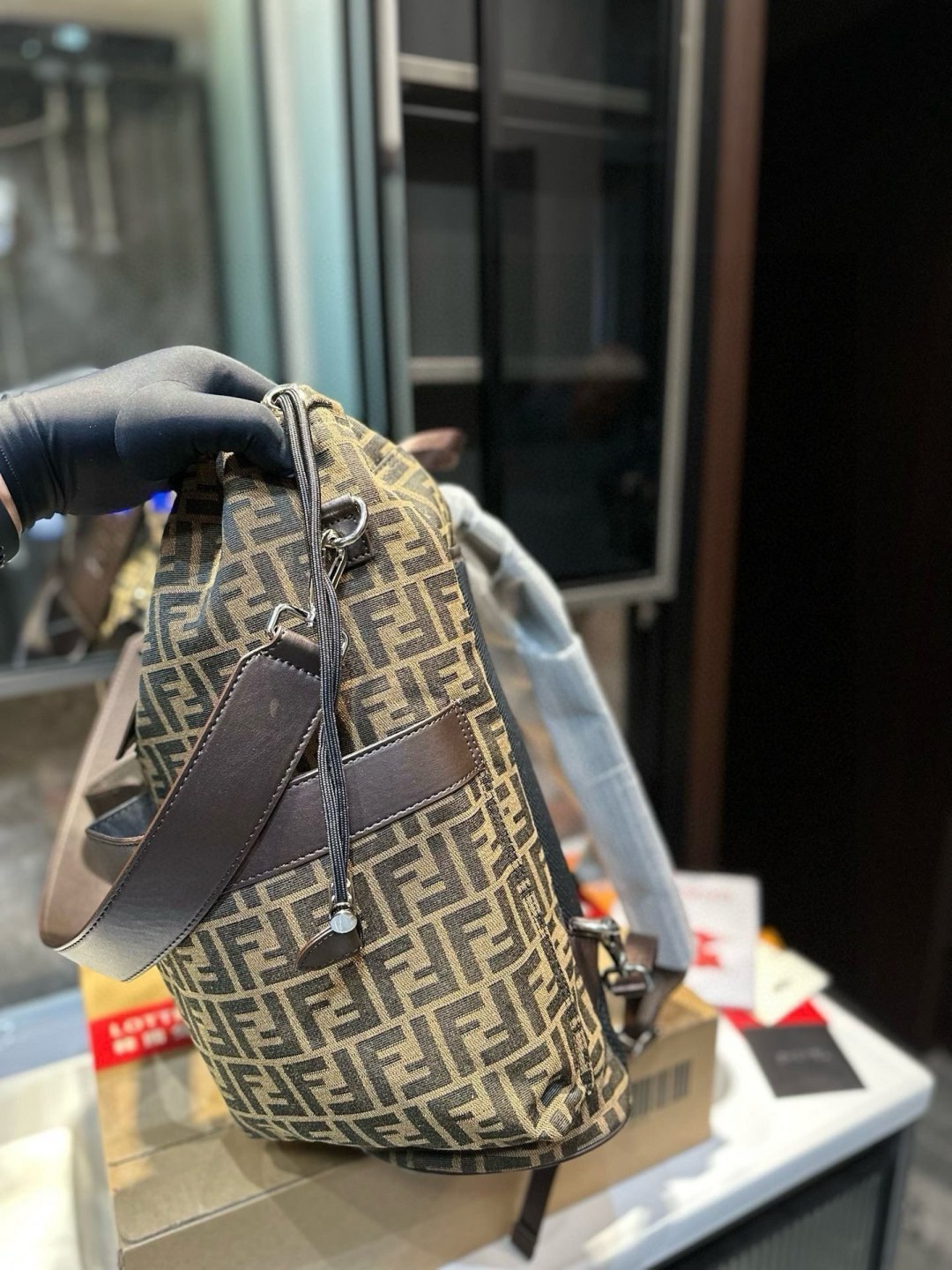 Fendi Drawstring Backpack Large Unisex view