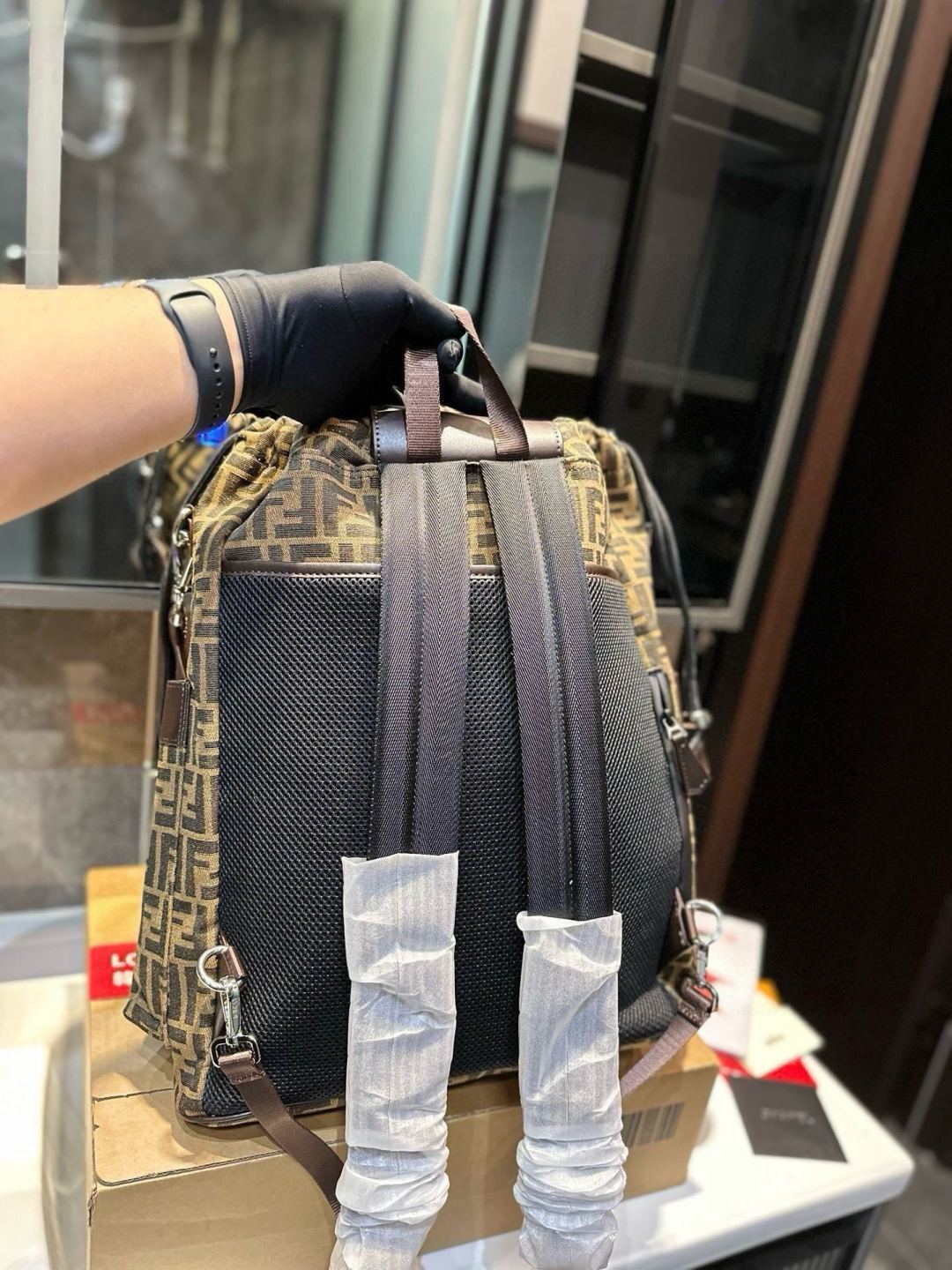 Fendi Drawstring Backpack Large Unisex view