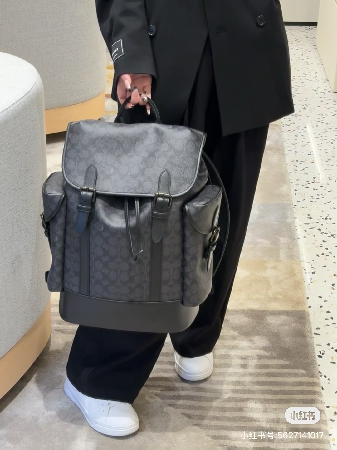 Coach Signature Canvas Backpack view