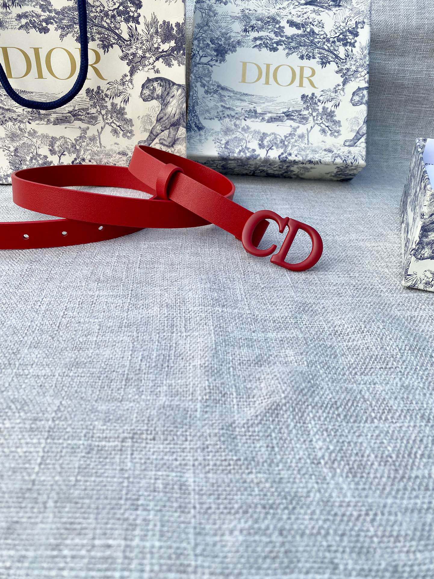 Dior Saddle 2.0 cm Slim Double-Sided Calfskin Belt view