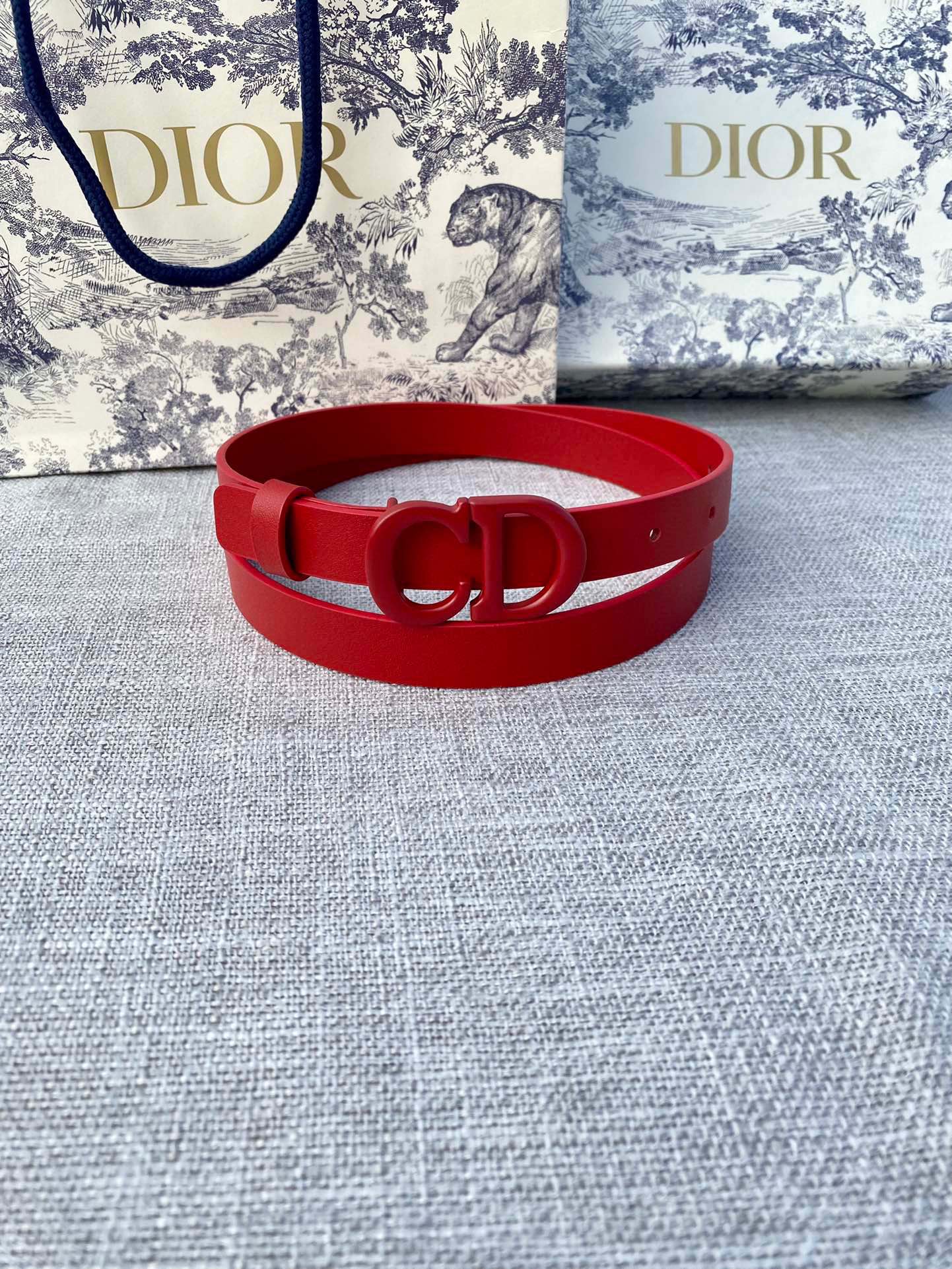 Dior Saddle 2.0 cm Slim Double-Sided Calfskin Belt view