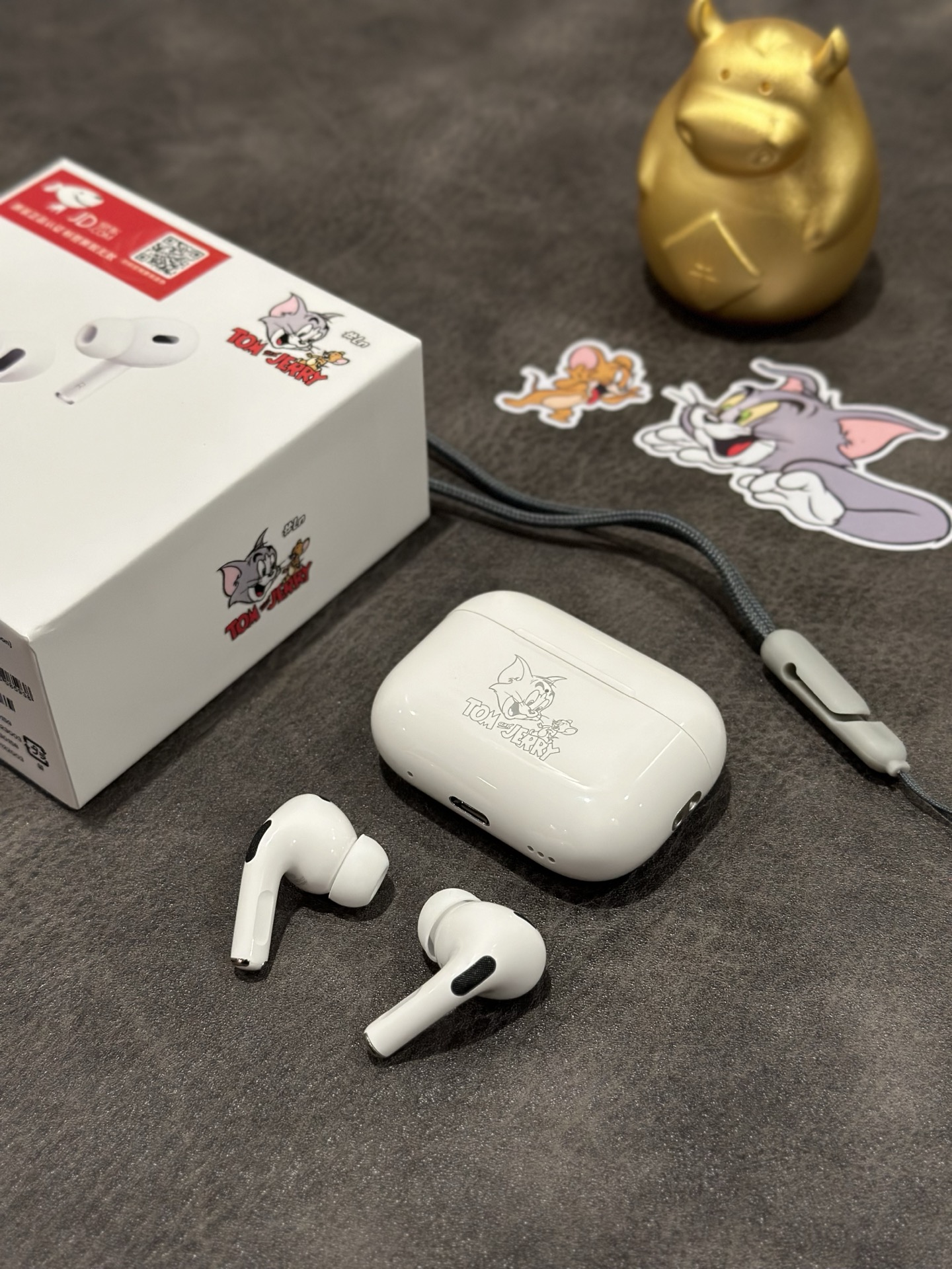 Apple AirPods Pro 2 Tom and Jerry 85th Anniversary Edition Earbuds view
