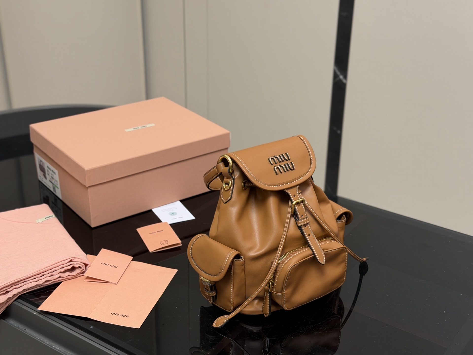 Miu Miu SS25 Quilted Mini Backpack view