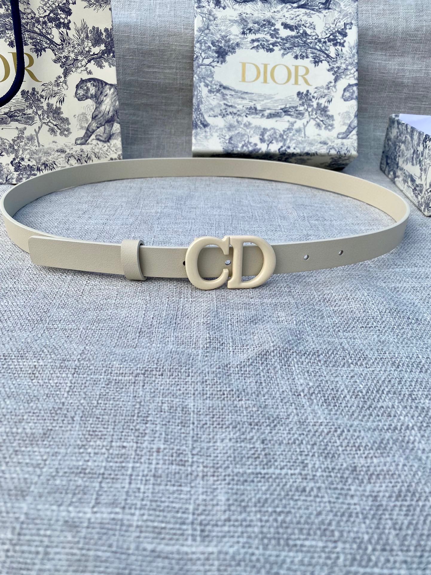 Dior Saddle 2.0 cm Slim Double-Sided Calfskin Belt (Second Variant)