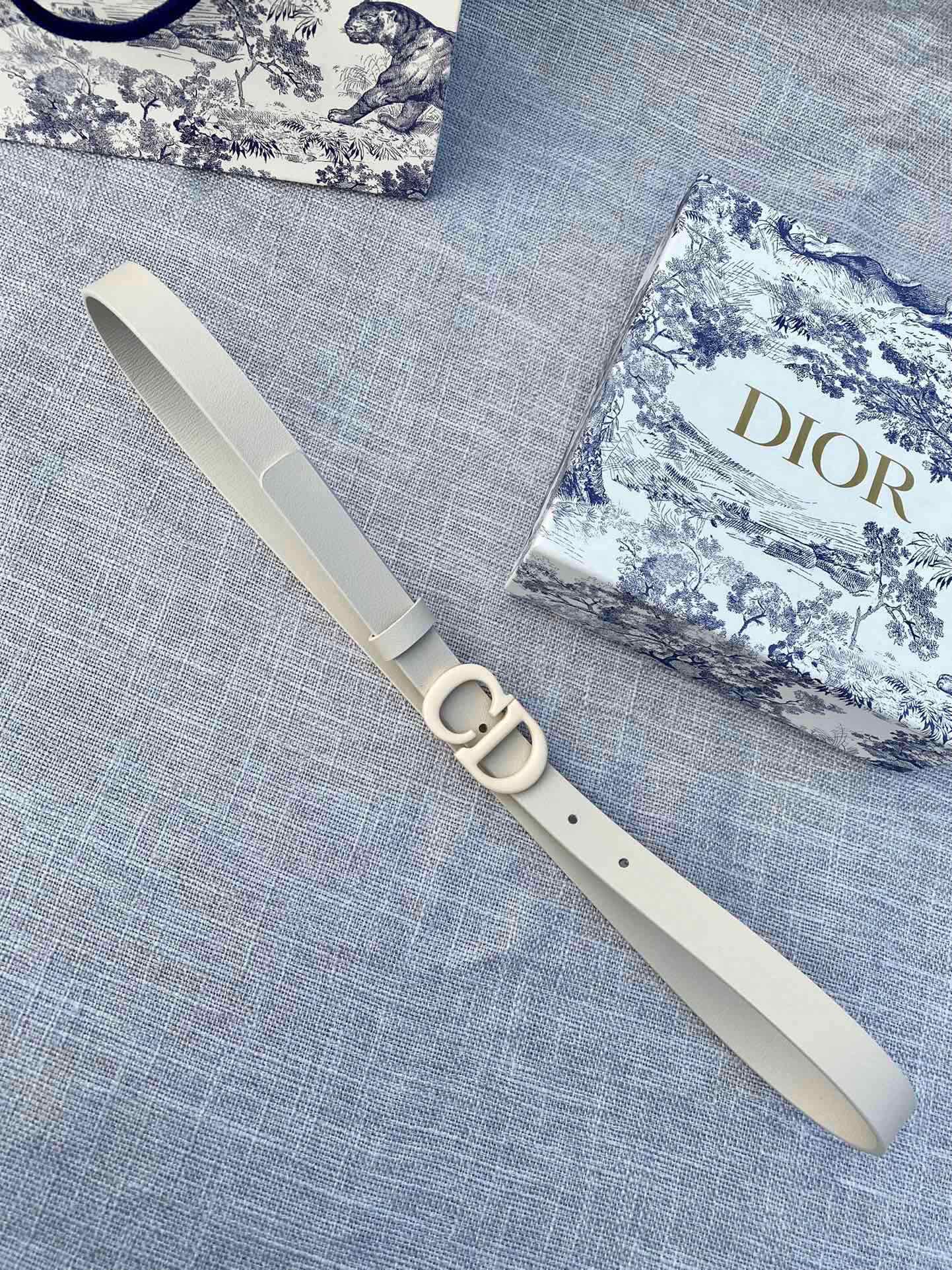 Dior Saddle 2.0 cm Slim Double-Sided Calfskin Belt (Second Variant) view