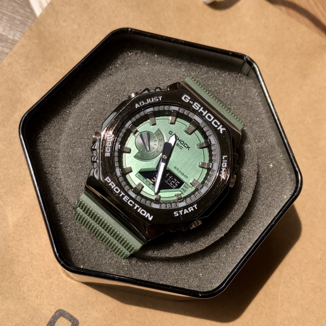 Casio G-Shock GA-2100 Oak Metal ECB-10YP Octagon Sport Watch view
