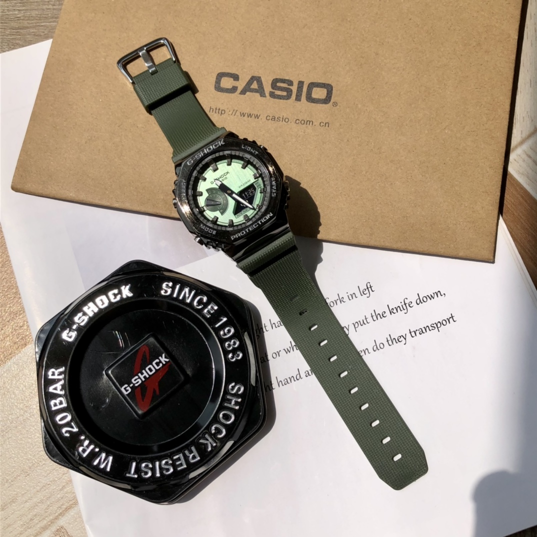 Casio G-Shock GA-2100 Oak Metal ECB-10YP Octagon Sport Watch view