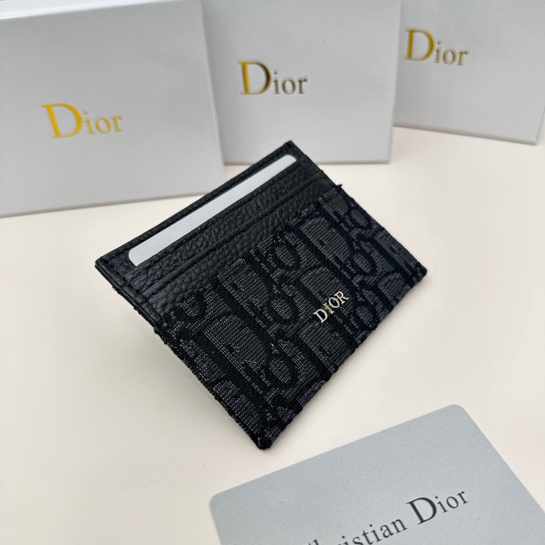 Dior D45 Ultra-Slim Bi-Fold Card Wallet Black view