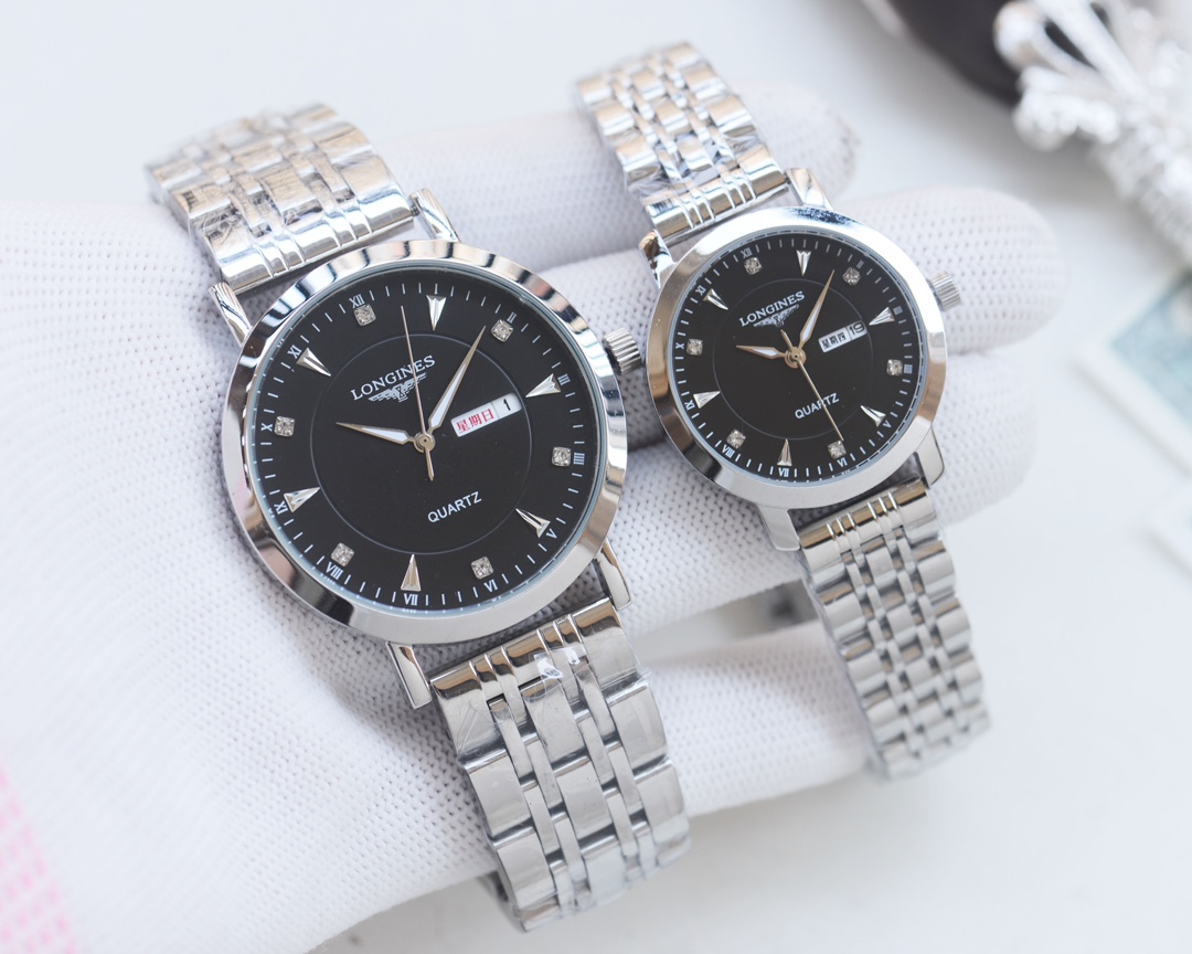 Longines Couple Quartz Watch Set — His 40 mm / Hers 30 mm